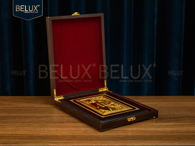 Tranh Tháp Rùa mạ vàng 24k khổ đứng 22x17cm